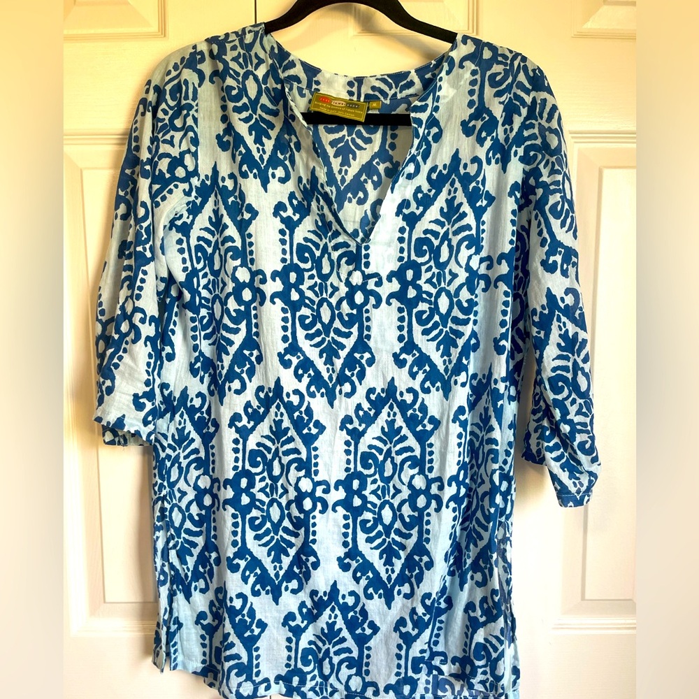 Rock paper scissors- boho, vacation ,cotton tunic. M